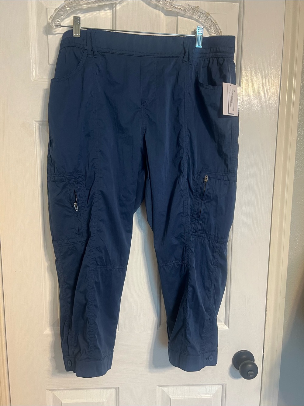 Westbound Dark Blue Cargo Crop Pants 14W